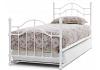 3ft Single Traditional, Victorian Style White Gloss Metal Bed Frame With Pullout Guest Bed 3